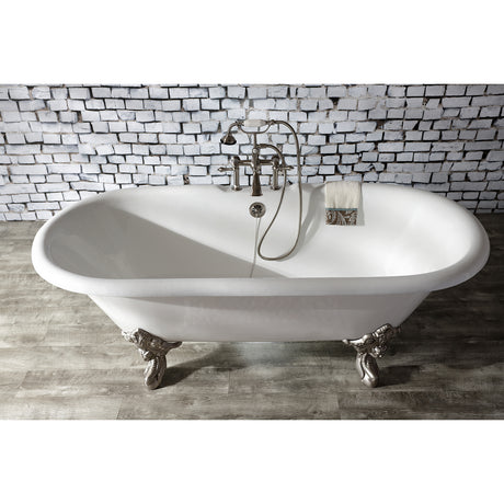 Cast Iron Double Ended Clawfoot Tub with 7 - Inch Faucet Drillings - BUILDMYPLACE