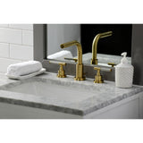 Widespread Bathroom Faucet with Brass Pop-Up