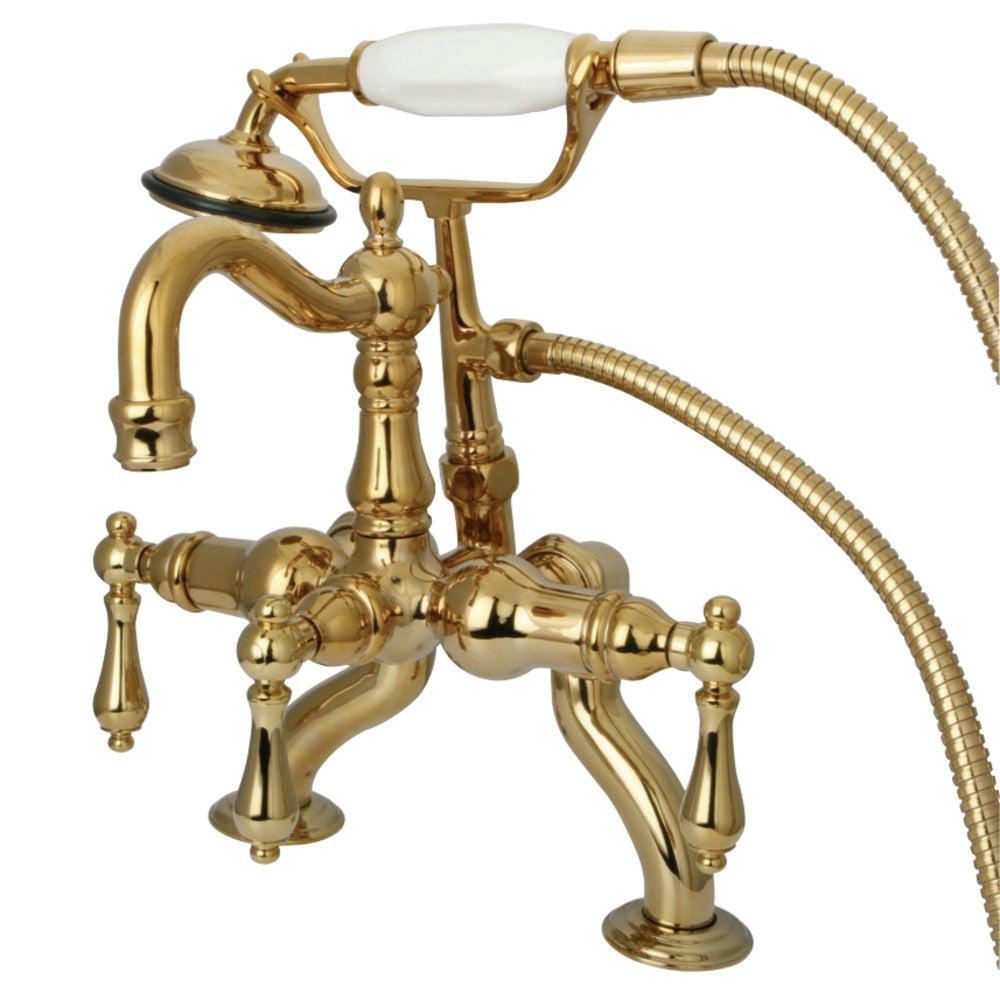 Vintage 3.4" To 10" Adjustable Spread Deck Mount Clawfoot Tub Faucet With Hand Shower