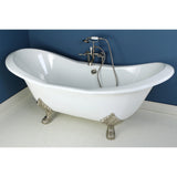 Cast Iron Double Slipper Clawfoot Tub (No Faucet Drillings)