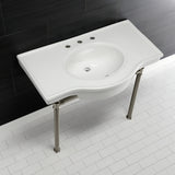 Templeton 37" x 22" Ceramic Console Sink with Stainless Steel Legs