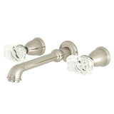 Krystal Onyx Two Handle Wall Mount Bathroom Faucet