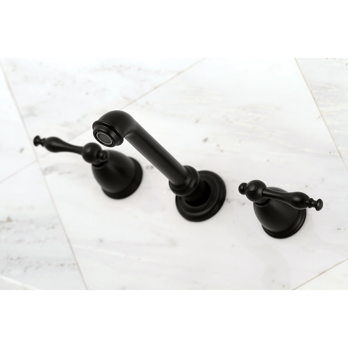 Naples 8 Inch Two-Handle Center Wall Mount Bathroom Faucet