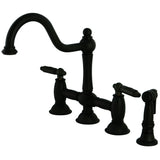 Restoration Bridge Kitchen Faucet with Brass Sprayer