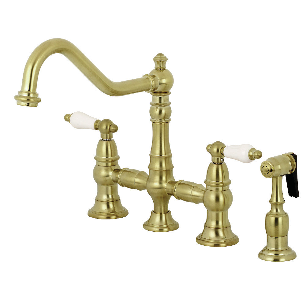 Restoration 8" Bridge Kitchen Faucet With Sprayer