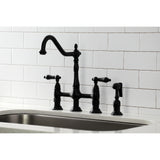 Heritage Bridge Kitchen Faucet with Brass Sprayer