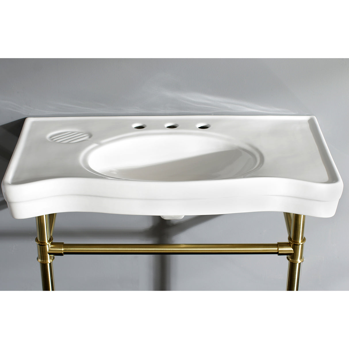 Imperial 36" x 19" Ceramic Console Sink with Stainless Steel Legs