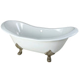 Cast Iron Double Slipper Clawfoot Tub (No Faucet Drillings)