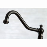 Restoration 8" Bridge Kitchen Faucet With Sprayer Includes Cross Handles For Easy Rotation