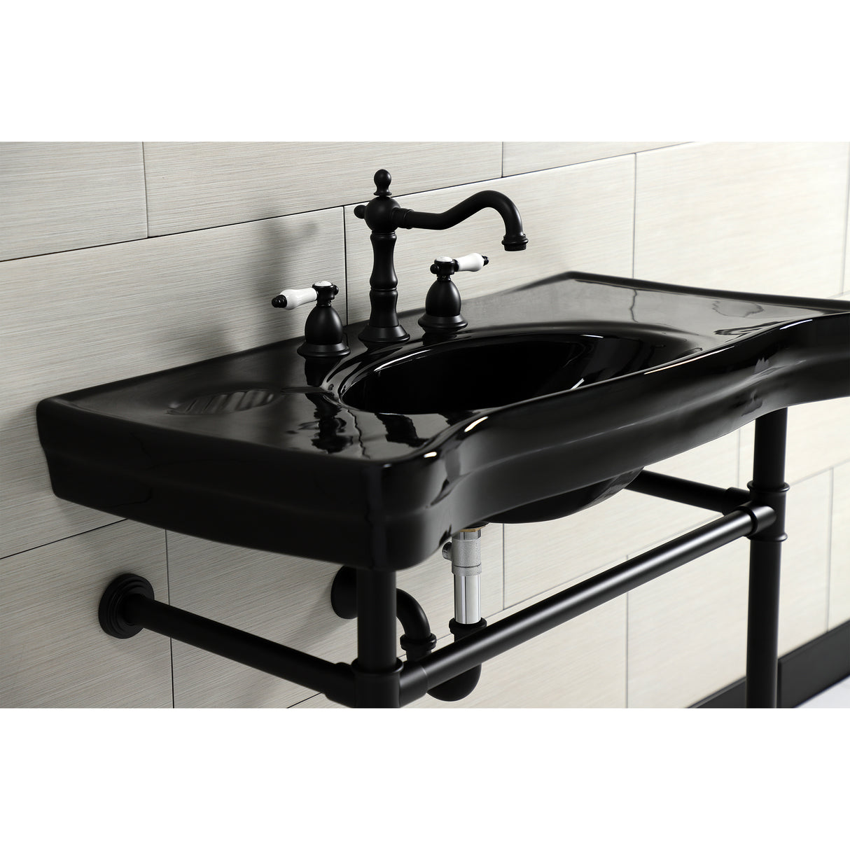 Imperial 36" x 19" Ceramic Console Sink with Stainless Steel Legs