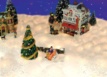 5' Pre-Lit Snow Blanket For Mantle Or Christmas Village Display - Clear Lights Product Works