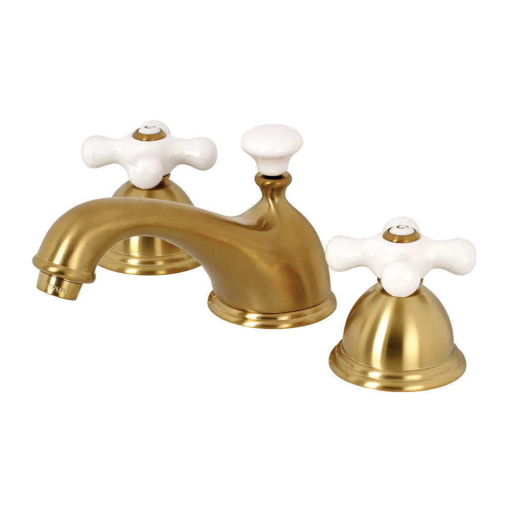 Restoration 8 In. Solid Brass Two-handle 3-Hole Deck Mount Widespread Bathroom Sink Faucet