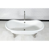 Cast Iron Double Slipper Clawfoot Tub (No Faucet Drillings)