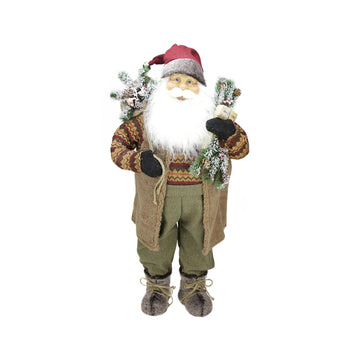 36" Country Rustic Standing Santa Claus Christmas Figure