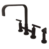 Manhattan Double Handle Kitchen Faucet With Brass Side Sprayer