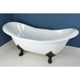 Cast Iron Double Slipper Clawfoot Tub (No Faucet Drillings)