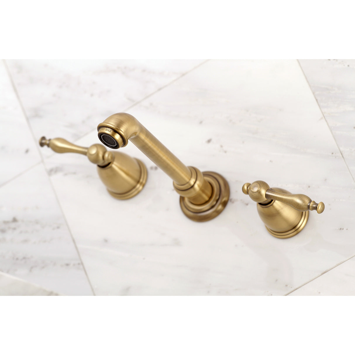 Naples 8 Inch Two-Handle Center Wall Mount Bathroom Faucet