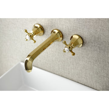 Metropolitan Two-handle 3-Hole Wall Mount Bathroom Sink Faucet
