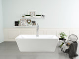 Acrylic Freestanding Tub with Drain, White - BUILDMYPLACE