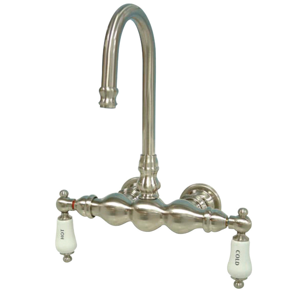 Vintage 3.4" Wall Mount Tub Faucet In 9.44" Spout Reach