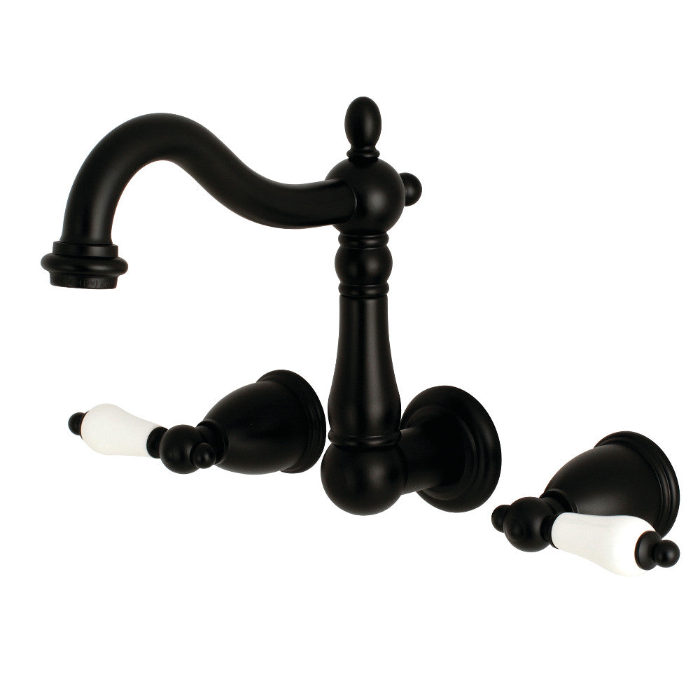 Heritage Traditional 8 Inch Center Wall Mount Bathroom Faucet