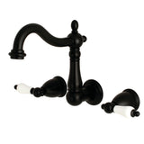 Heritage Traditional 8 Inch Center Wall Mount Bathroom Faucet