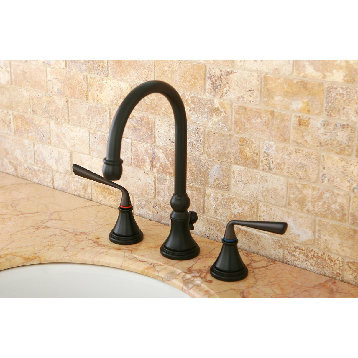 Silver Sage 8" Widespread Lavatory Faucet with Brass Pop-Up