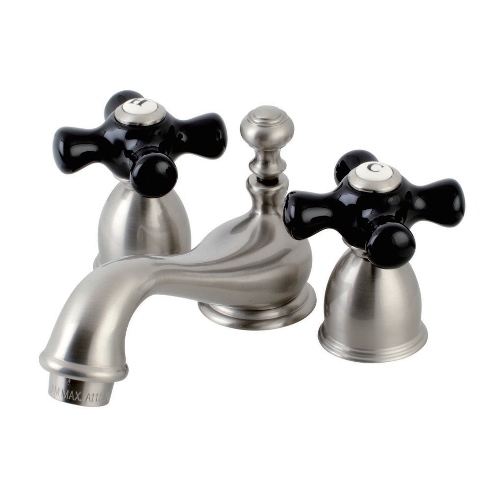 Duchess Mini-Widespread Bathroom Faucet With Black Procelain Handle