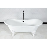 Cast Iron Double Slipper Clawfoot Tub (No Faucet Drillings)