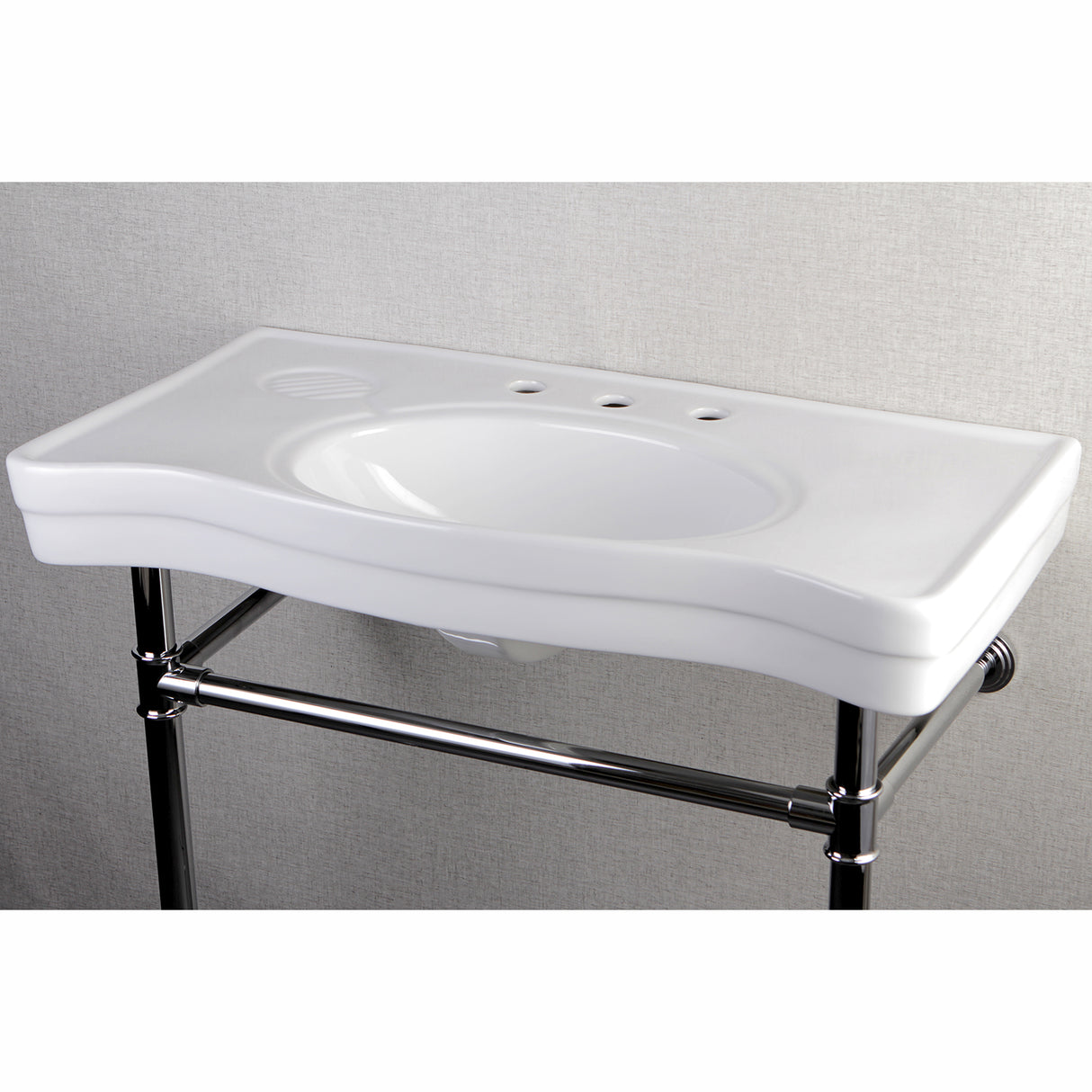 Imperial 36" x 19" Ceramic Console Sink with Stainless Steel Legs